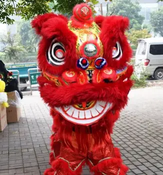 sarkana ķīniešu lauva, kostīmu ķīnas lauvu deju kostīmu lauva dejotāju tērpu jaunā gada produktu festivāls piegādes smieklīgi cosplay