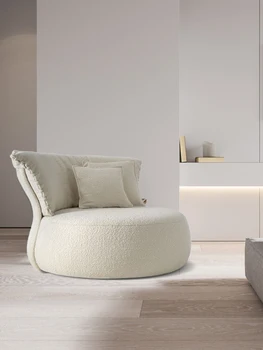 Nordic light luksusa jēra matu atpūtas dīvāns itālijas vienkārša, moderna stila dzīvojamā istaba guļamistaba vienu krēslu modes slinks