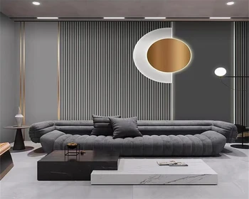 beibehang Pielāgota mūsdienu jaunu TV dzīvojamā istabā dīvāns, guļamistabas režģa līnijas gaismas luksusa tapetes papel de parede papier peint