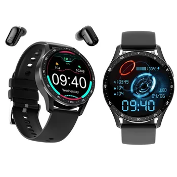 Smart Watch 2 in 1 Smart Pulkstenis 1.32 collu Ekrāns, Fitnesa Tracker sirdsdarbība Veselības Monitors ar Bluetooth saderīgas Austiņas