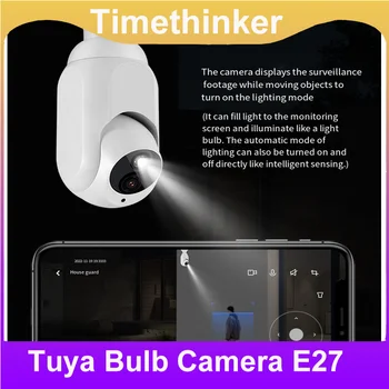 Tuya Wifi 1080P E27 Spuldzes Kameras 360° Panorāmas Novērošanas Kamera LED Lampas, Mājas Drošības Baby Monitor HD Nakts Redzamības IP Kameras