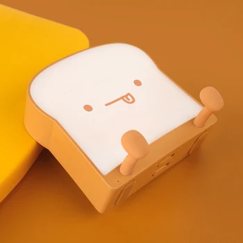 3D Toast Maizes Karikatūra LED Nakts Apgaismojums, Mīksta Silikona Tālrunis Stenti Miega Lampas Atbrīvot Stress Rotaļlietas Guļamistaba Galda Dekori Mājas