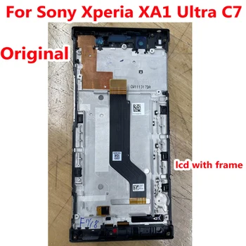 Oriģinālie stikli Sensors LCD Sony Xperia XA1 Ultra C7 Displejs 10 Touch Panelis IPS Ekrānu Digitizer Montāža + rāmis Telefonu Detaļas