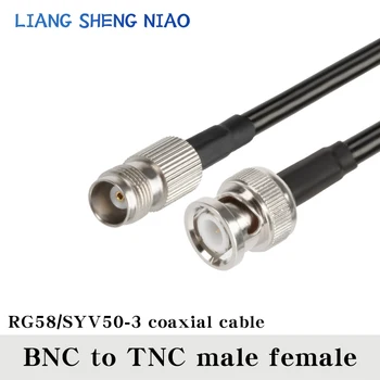 RG58 Koaksiālais Kabelis BNC vīrietis, lai TNC Vīrietis Sieviete savienotājs Bize Koaksiālais kabelis TNC BNC uz TNC vīriešu kabeļu līnijas 0,3 M-30M