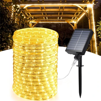 Saules Āra Virves Gaismas LED Āra String Apgaismojums Ūdensnecaurlaidīgs Cauruļu Gaismas Saules Pasaku Deg Dārza Žoga, Terases Pagalmā Puse