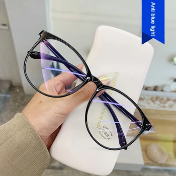 Modes Anti Zilā Gaisma Briļļu Apaļā Rāmja Anti Starojuma Video Spēļu Eyewear Zīmola Dizainere Lielgabarīta Optiskās Brilles 2023