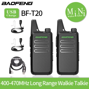 BAOFENG BF-T20 Rokas Mini Walkie-talkie, UHF 400-470MHZ lielos attālumos Portatīvo divvirzienu Radio kempings viesnīca, restorāns