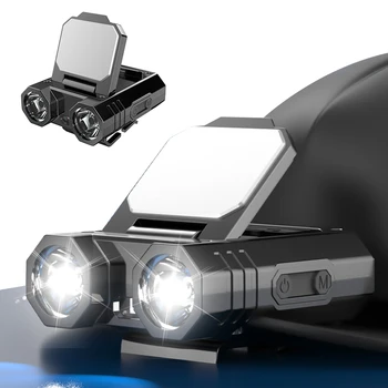 2IN1 Mini LED Sensors Lukturis Cepuri Klipu Klp Gaismas Zvejas Lukturu USB Lādējamu Regulējams Leņķis Kempings Lukturi Darba Gaismas