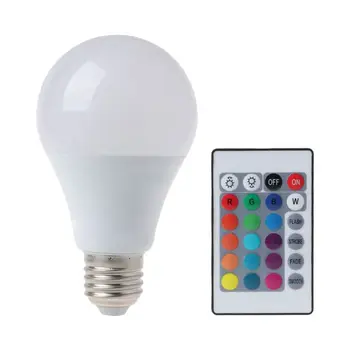 51BD 85-265V 10w / 15W E27 RVB lumiere LED changement de couleur bulbe + télécommande
