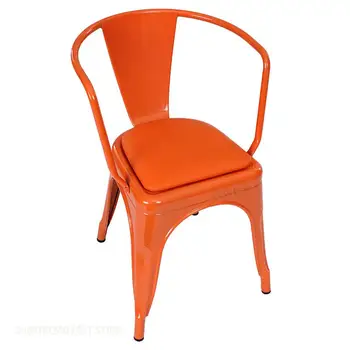 Dzelzs ēdamistabas krēsls, atpūtas dzelzs krēsla atzveltnes krēsls restorānā piena tēja kafijas veikals krēslu loft mēbeļu dzelzs ādas krēsls