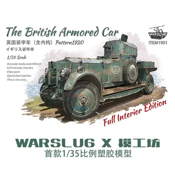 WARSLUG 1901 1/35 Britu Bruņu Automašīnas w/Interjera Mēroga Modelis Komplekts