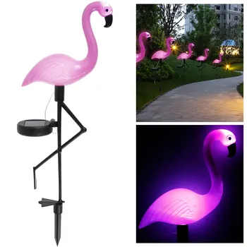1PC Saules Flamingo Gaismas Ūdensizturīgs Dārza Lampas LED Zālienu Staba Gaismas Ainavu Zemes Lampas, Āra Parks, Ceļš, Dārza Dekori