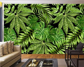 beibehang papel de salīdzinot Custom tapetes, 3d sienas Dienvidaustrumu Āzijas stila zaļā palmu koku lapas art sienas fona tapešu