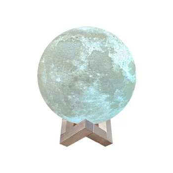 Touch 3D Mēness Lampas, Gultas Nightlight Radošo Dāvanu USB Lādējamu Krāsains