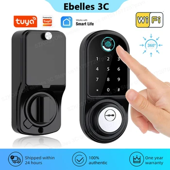 Tuya Gudrs Durvju slēdzenes Smart Home Biometrisko pirkstu Nospiedumu Digitālo Elektroniskā Slēdzene ar Seifu Avārijas Uzlādes Drošības Aizsardzība