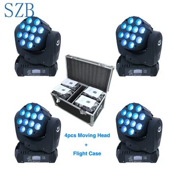 SZB 4 gab light + lidojuma gadījumā iepakoti, led gaismas kustīgās galvas gaismas 12x10w iekārtas DMX DJ Apgaismojums Skatuves Gaismas/SZB-MH1210A