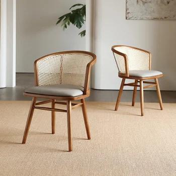 Koka Rotangpalmas Dizaina Ēdamistabas Krēsli Ziemeļvalstu Mūsdienu Salon Aplauzums Dizainera Āra Ēdamistabas Krēsli Bāra Cadeira Dizaina Mēbeles AB50CY