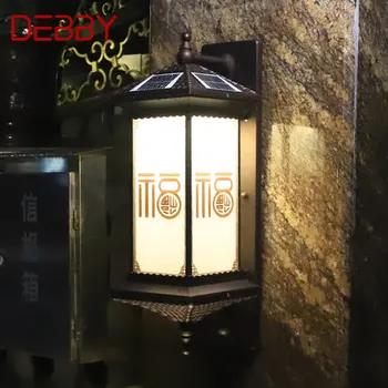 DEBBY Saules Sienas Lampas Āra Black Sconce Gaisma Ar Tālvadības pulti, LED Ūdensizturīgs IP65 Mājas Balkona Pagalmā