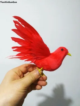 sarkanas spalvas, putnu par 15x25cm izplešot spārnus simulācijas putnu grūti modelis prop,piemājas dārzs apdares dāvanu s1333
