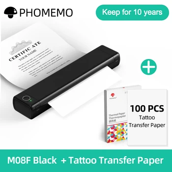 A4 Portatīvie Printeri Bezvadu Ceļojumu Bluetooth termoprinteri, kas Piemēroti Mobilo Birojs,Atbalsta Tetovējumu Papīrs Phomemo M08F