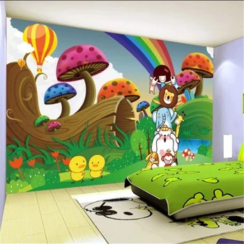 wellyu Pielāgota lieli gleznojumi modes mājas apdare karikatūra varavīksnes sky sēņu bērniem fona sienas papel de parede