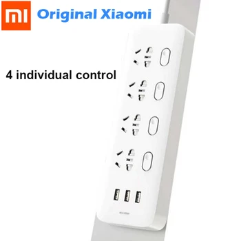 Sākotnējā Xiaomi Mijia Jaudas Sloksnes 4 Kontaktligzdas, 4 Atsevišķas kontroles Slēdži 5V/2.1 3 USB ports Paplašinājuma Ligzdas Lādētājs 2m kabelis