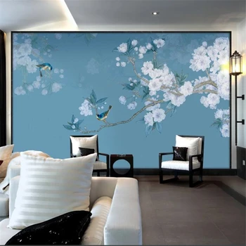 beibehang Custom tapetes, 3d murals jaunais Ķīnas roku apgleznoti ziediem un putniem, Ķīniešu krāsošanas ziedi atvērt bagātīgu 3d tapetes
