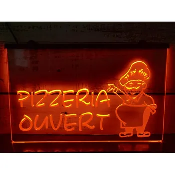 Picērija Ouvert ATVĒRTĀ Pizza Veikals LED Neona Gaismas Sign-J188