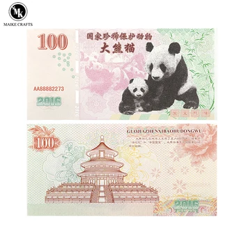 Ķīnas Milzu Panda 100 Juaņu Piemiņas Banknotes Pasaules Reto Dzīvnieku Sērijas Numurs Papīra Naudas Kolekcija Festivāls Dāvanu