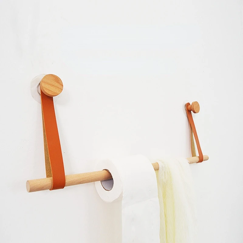 Ziemeļu sienas radošo masīvkoka āķis jostas papīra dvieli, dvieļu plaukts jaunu virtuves karājas stienis sienas plaukts uzglabāšanai